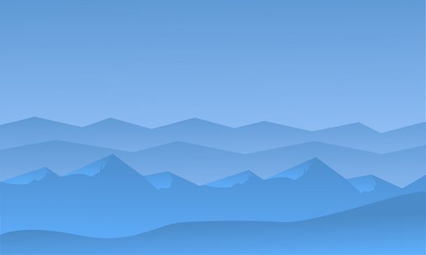 Silhouett kék hegyek táj - Vektor, kép