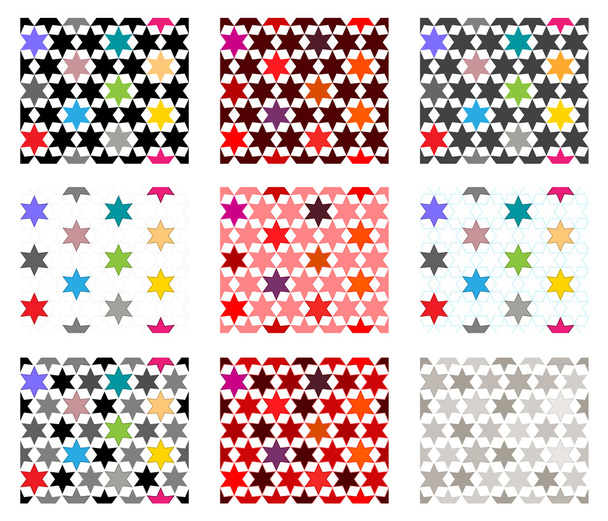 Seamless textures with stars - Вектор,изображение