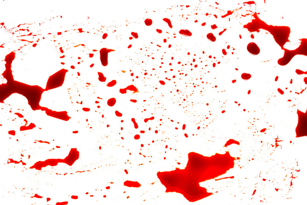Concetto di Halloween: schizzi di sangue su sfondo bianco
 . - Foto, immagini