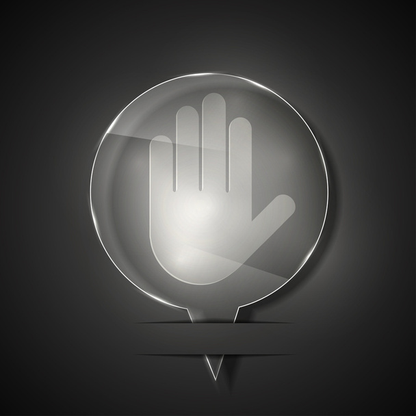 Icono de mano de vidrio vectorial sobre fondo gris. Eps 10
 - Vector, imagen