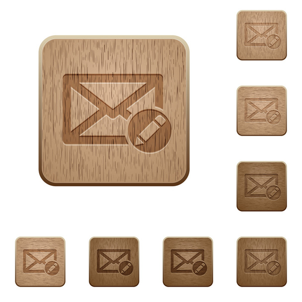 Escrever mail botões de madeira
 - Vetor, Imagem