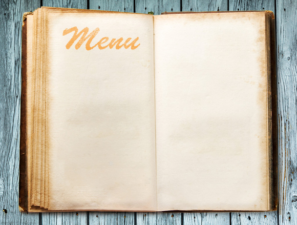 lege vintage menu boek - Foto, afbeelding