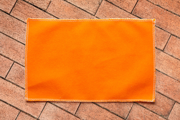メガネ用オレンジ マイクロファイバーの布 - 写真・画像
