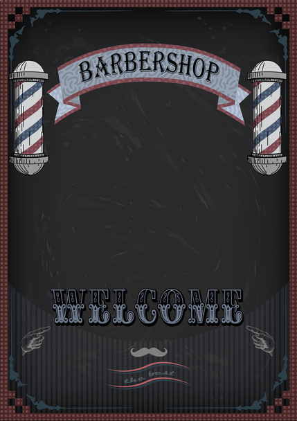 Frame hranice nůžky a hřeben podepsat šindel pro barber, coiffeur - Vektor, obrázek