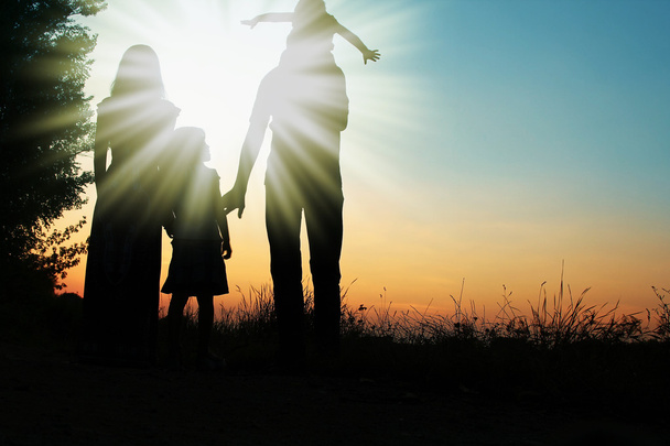 silhouettes of happy family  - Foto, Imagen