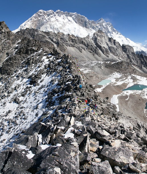 view from kongma la pass to mount Lhotse and Nuptse - Fotoğraf, Görsel
