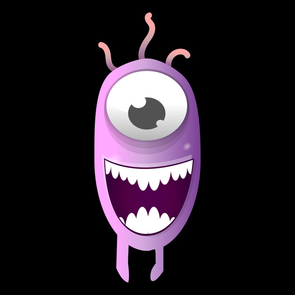 Ícone de bactéria dos desenhos animados
  - Vetor, Imagem