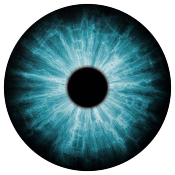 Illustration der Iris des blauen Auges, Lichtreflexion. mittlere Größe der Augen. - Foto, Bild
