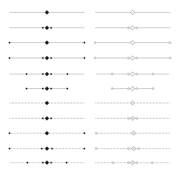 Coleção de divisores vetoriais geométricos pretos, isolados sobre fundo branco
 - Vetor, Imagem