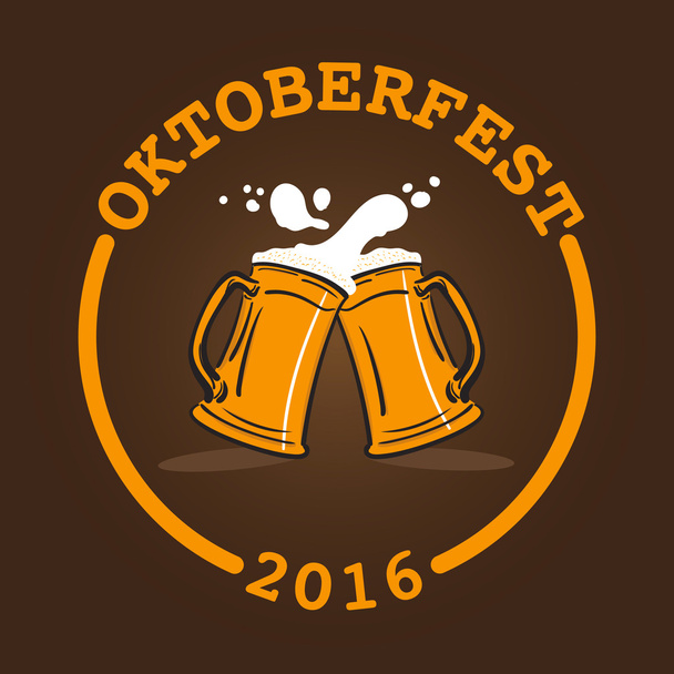 vector illustration of a glass of beer, Oktoberfest banner - Vector, Image