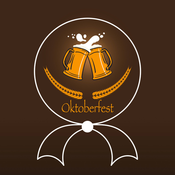 ilustração vetorial de um copo de cerveja, bandeira Oktoberfest
 - Vetor, Imagem