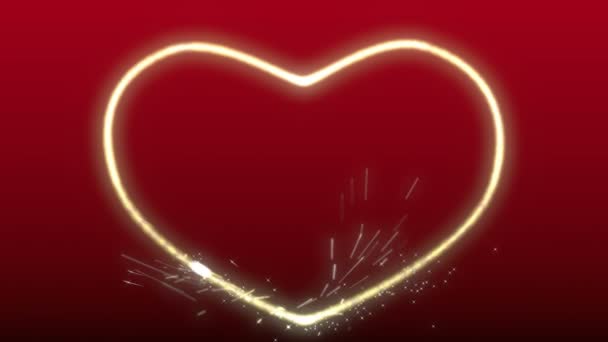 funkelndes Herz auf rotem Hintergrund - Filmmaterial, Video