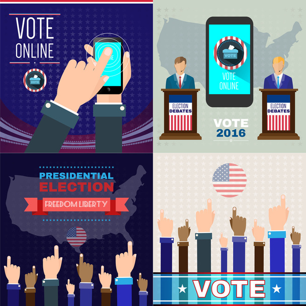 Wybory prezydenckie w usa cyfrowych wektor - Wektor, obraz