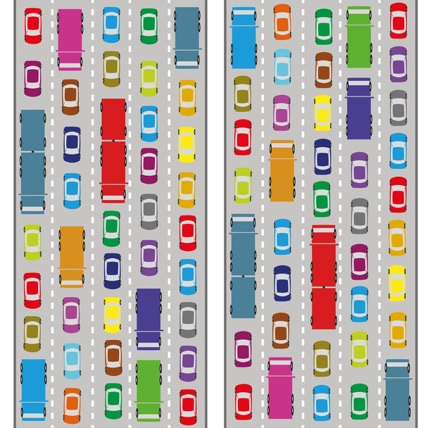 Auto 's onderweg - Vector, afbeelding
