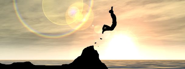 Liikemies siluetti hyppy
  - Valokuva, kuva
