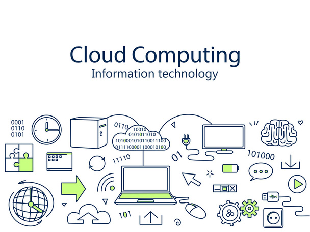 Cloud Computing Banner Vektor Illustration - Vektor, Bild