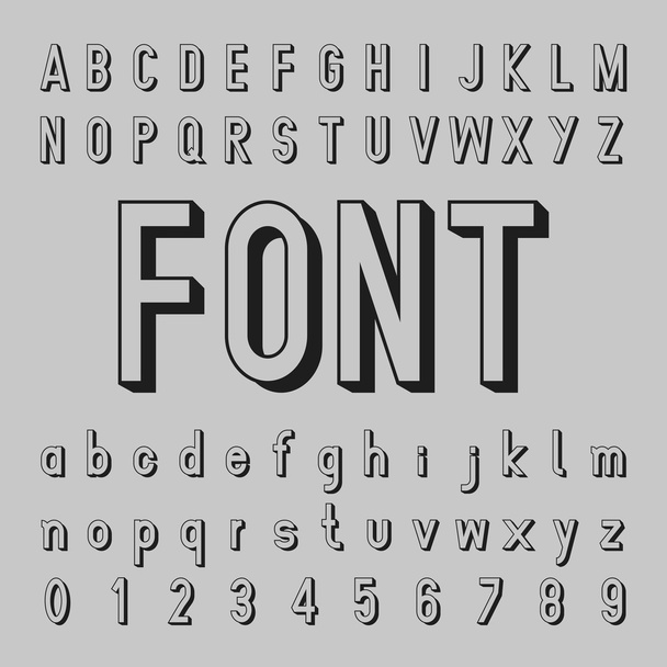 3D Alphabet Vector and Shadow Font Design - Vector, Image