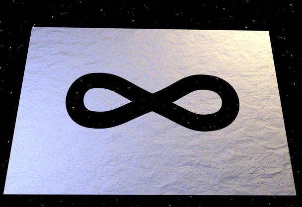 σύμβολο του απείρου με το σύμπαν αστέρια 3d απεικόνιση - Φωτογραφία, εικόνα