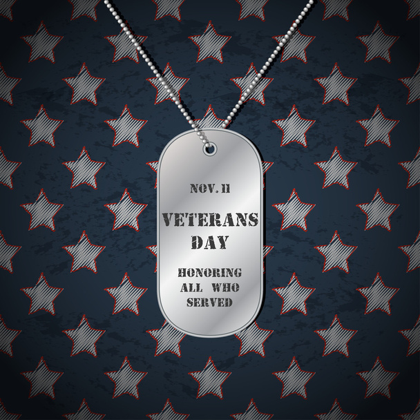 Vector Veterans day background with dog tags. - Vector, Image