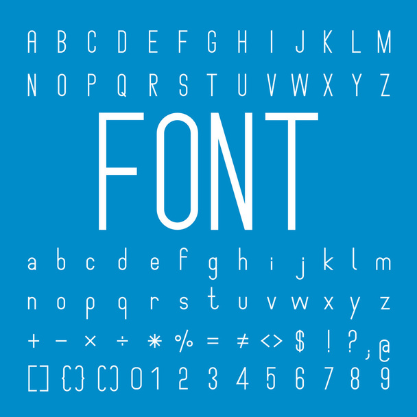 Thin Font family and Alphabet Vector Font Design - Vector, Imagen