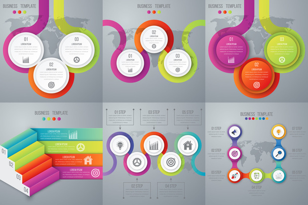Set with infographics - Vector, afbeelding