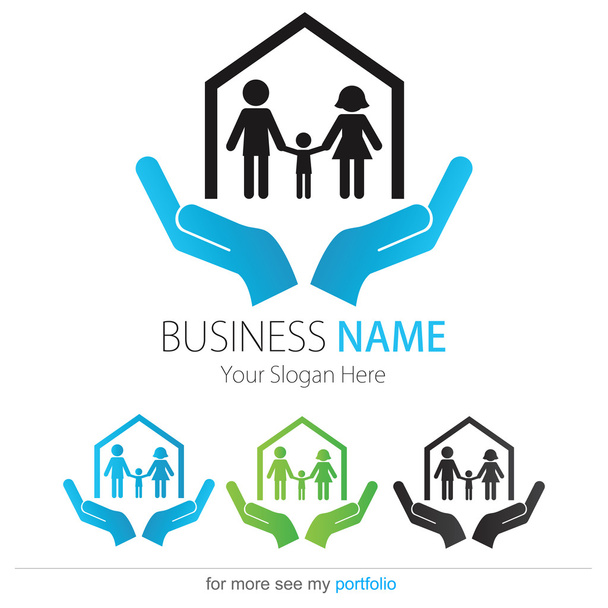 Empresa (Negócios) Logo Design, Vetor, Coração, Casa, Família
 - Vetor, Imagem