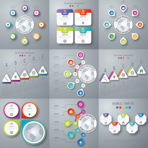 Set with infographics - Vector, Image