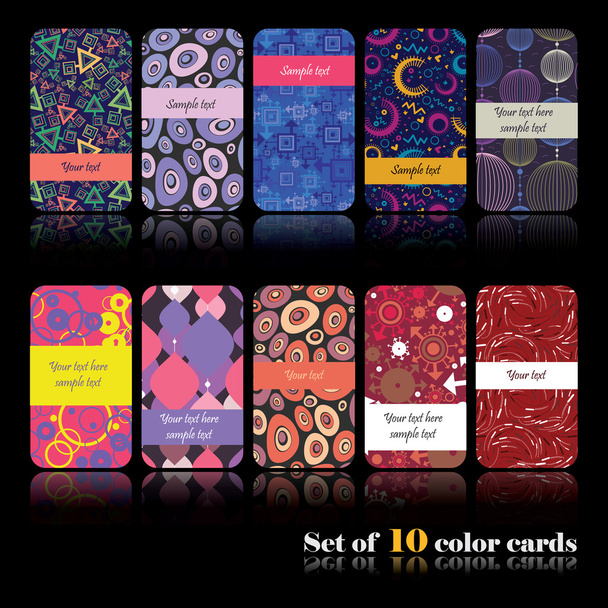 Set of ten colorful cards - Wektor, obraz