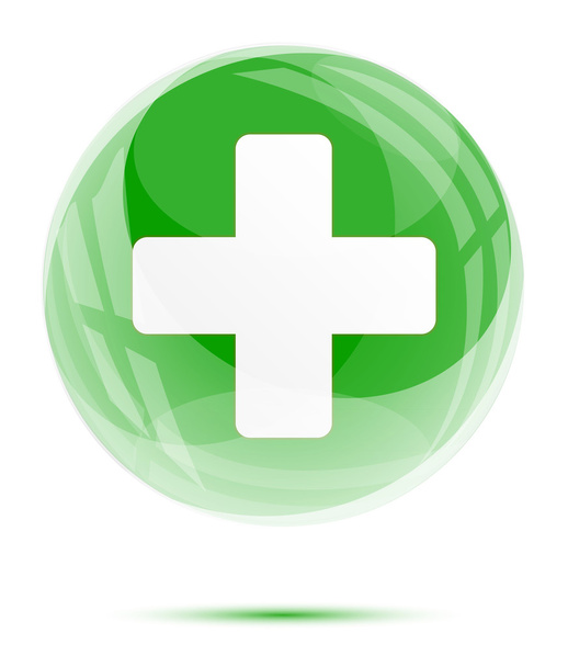 White medical sign in the green glass sphere - Vettoriali, immagini