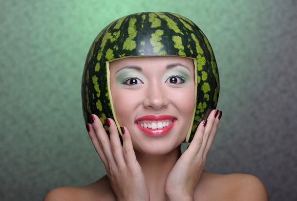Woman with water-melon - Photo, Image