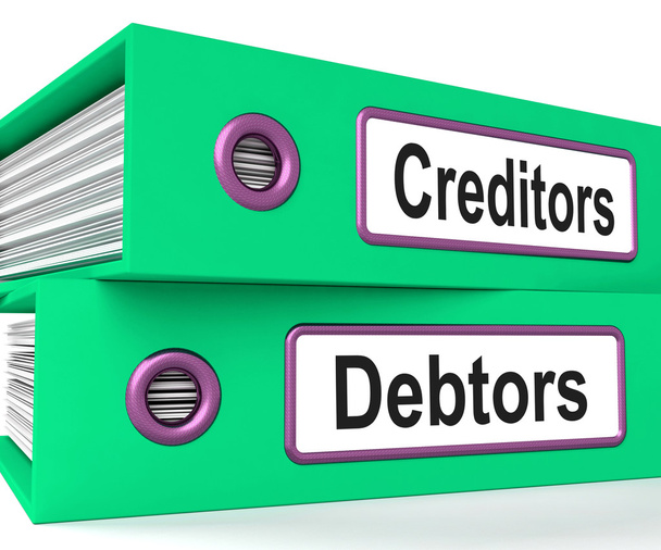 A hitelezők, adósok fájlokat mutatja a hitelnyújtás és hitelfelvétel - Fotó, kép