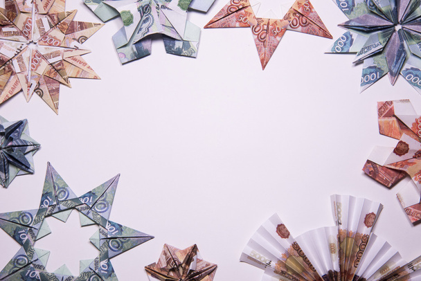 Money Origami snowflake - Foto, afbeelding