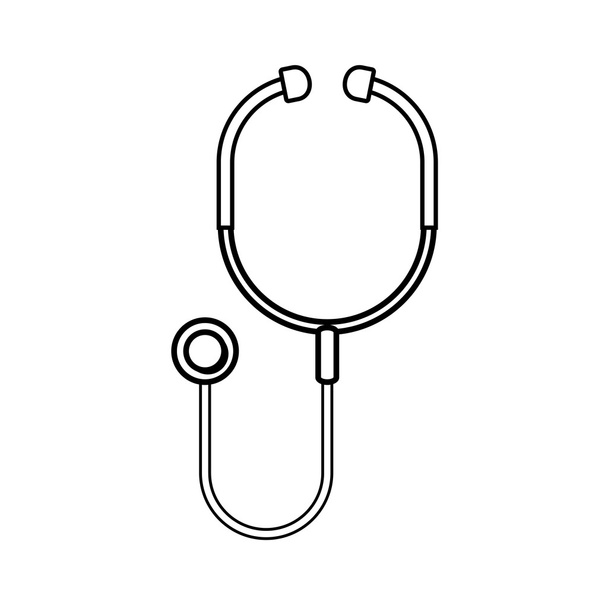 silueta stetoskop lékařský s auriculars - Vektor, obrázek