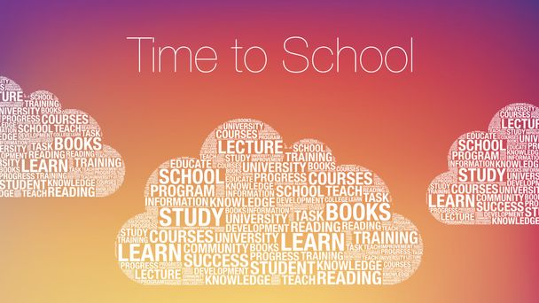 Time to School with educational word cloud vector concept - Vektor, obrázek