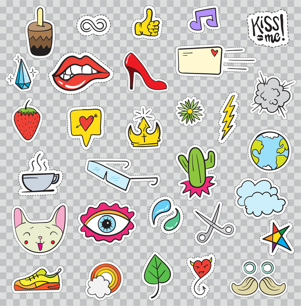 Set of Patches Elements - Vector, Image