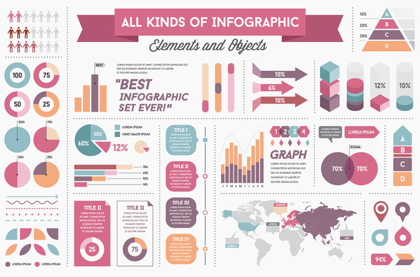 Infographics Elements and Objects - Vector, afbeelding