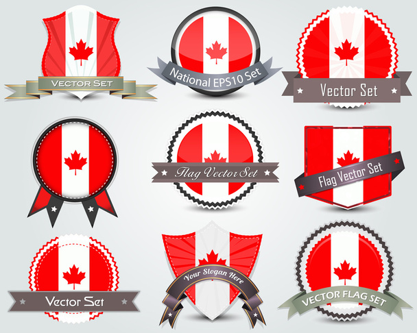 National flag badges set - Вектор, зображення