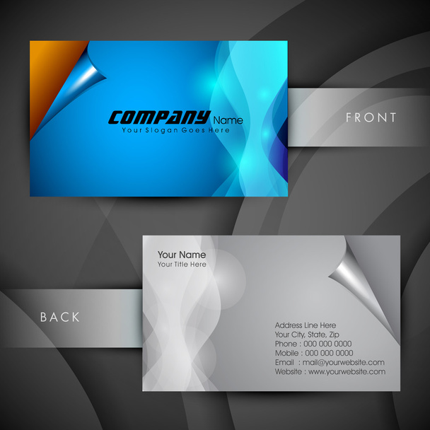 Abstract professional and designer business card template or vis - Vector, Image