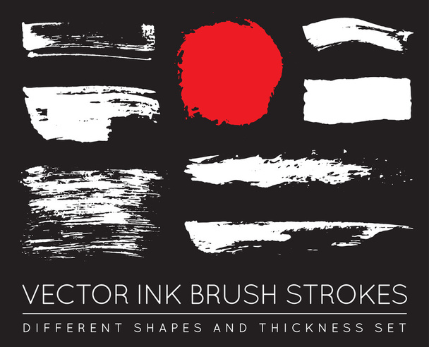 Set of Vector Pen Ink Brush Strokes - Vector, Image