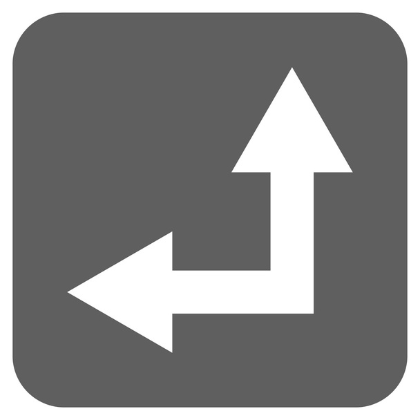Bifurcation Arrow Left Up Flat Squared Vector Icon - Вектор,изображение