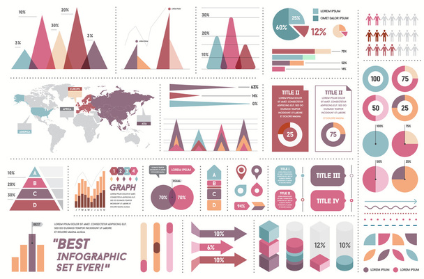 Infographics Elements and Objects - Vector, Image