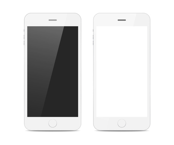 zwei weiße Smartphones - Vektor, Bild