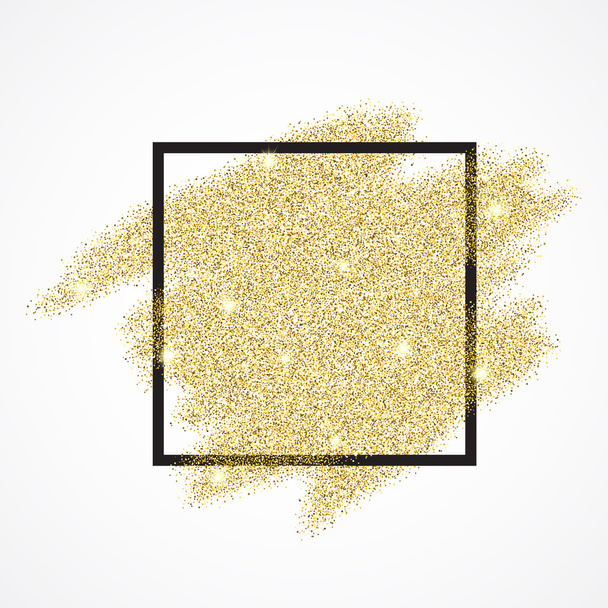 Gold blur glitter background in frame. - Vector, Image
