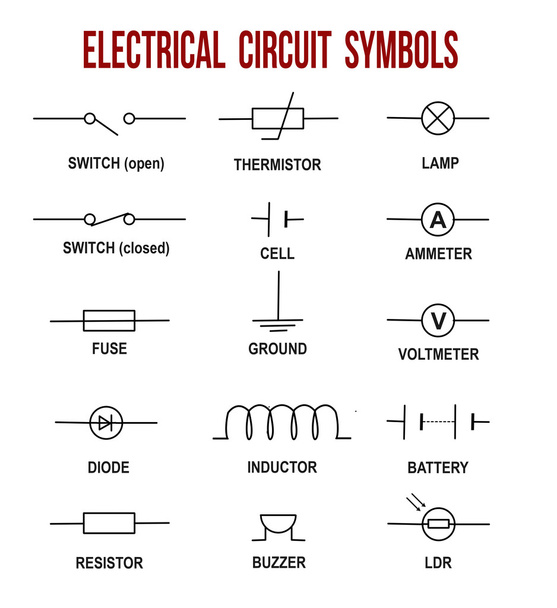 Symboles de circuits électriques
 - Vecteur, image