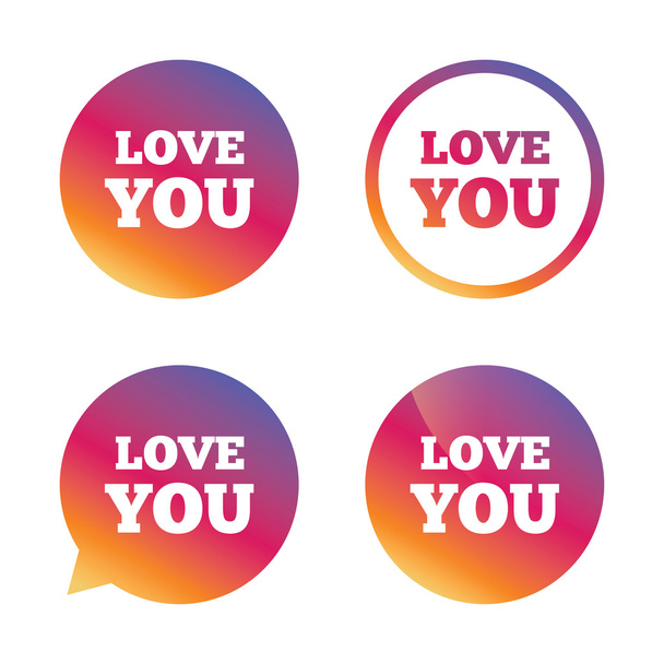 Love you sign icon. Valentines day symbol. - Vector, Image