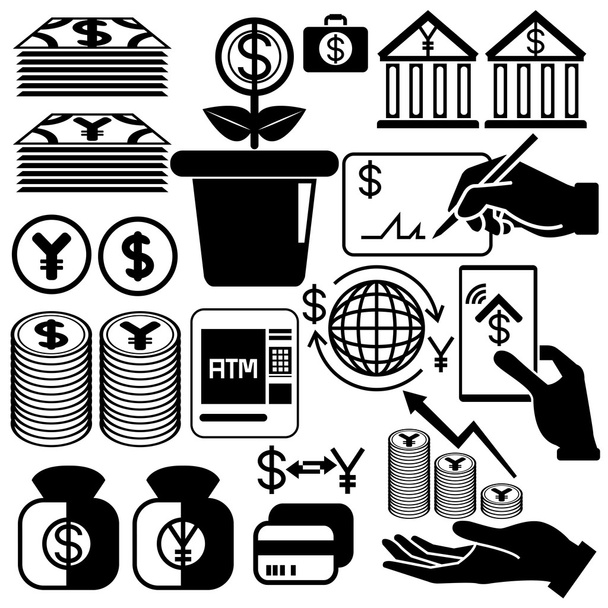 vector illustration of business icons - Вектор,изображение