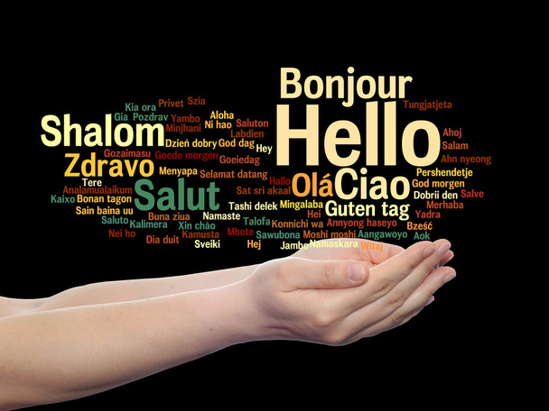 saludo internacional palabras nube
 - Foto, Imagen