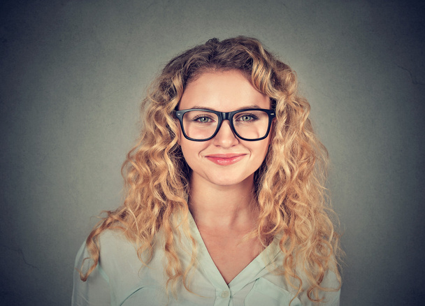 Headshot of a happy smiling woman in glasses  - Fotografie, Obrázek