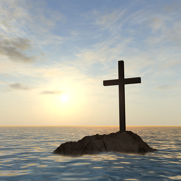 Conceptual Christian cross - Photo, Image