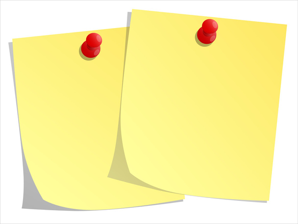 Sticky note and red push pin - Foto, Imagem
